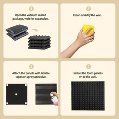 36 Pack 98X 98X 2 Inch Sound Absorbing Panel for WallStudio Home and