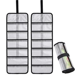 Roll Up Fishing Lure Wraps Set-Durable Lure Bag 6 Pocket 25″ X 9″ Clear 2-pack
