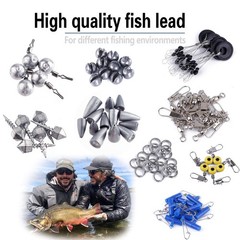 Fishing Accessories Kit Tackle Box Hooks Weights Sinkers Gear Equipment