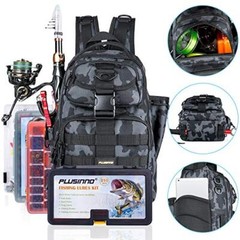 Fishing Tackle Backpack Storage Large(16.5*11.8*5.5inch)-black Camo