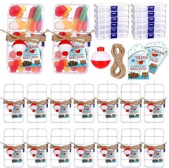 24 Sets Fishing Party Favors Candy Little Tackle Boxes W/ Red White Floater