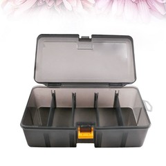 1Pcs Durable Fishing Lure Box Double Layer Grey PP Plastic Tackling Container