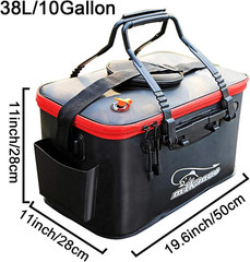 Fishing Bucket,Foldable Fish Bucket, Multi-Functional EVA Fishing Bag for Outdoo