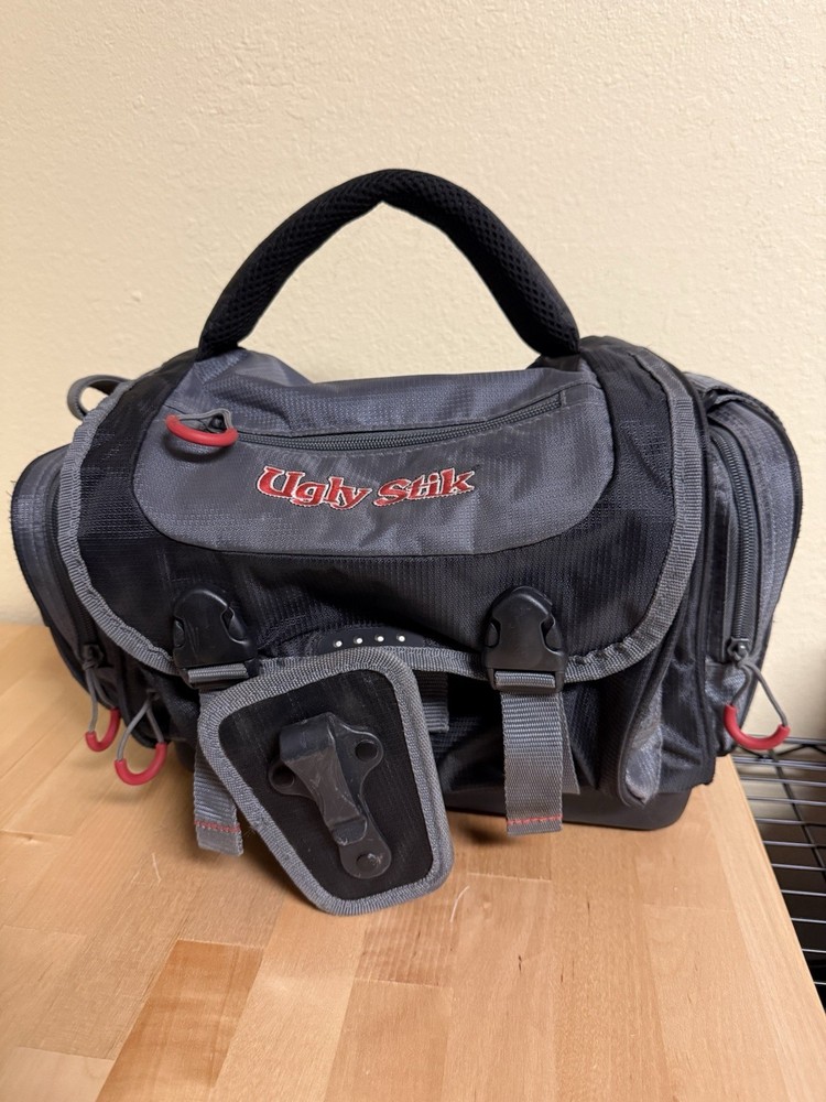 Ugly Stik Gray & Black Soft Sided Tackle Bag 14 x 10 x 10 Fishing READ