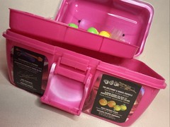 South Bend Wormgear Tackle Box-88 Piece (Pink)