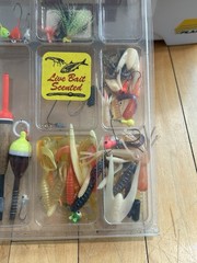 Plano One Tray Burgundy/White Tackle Box Model 6201 with Wazp Crappie Kit