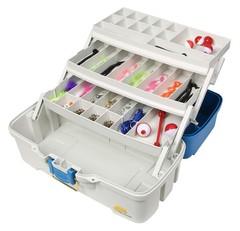 Plano Ready-Set-Fish 3-Tray Tackle Tackle Aqua Blue/Tan One Size 620310