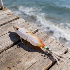 Eging Fishing Squid Jig Lures 8cm with Luminous LED and Reinforced Hooks