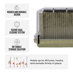 SpinnerBox Tackle Box, Holds 40 Lures, Tactical Green