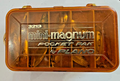 Vintage Mini Magnum 3213 Tackle Box 2 Sided Pocket Pak By Plano With 24 Spoons