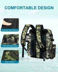 Fishing Backpack with Rod Holders, 43L Large Water Resistant Tackle Bag Stora…