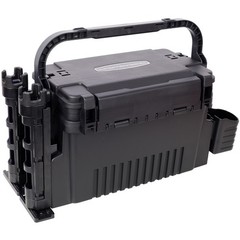 Dual layer Fishing Tackle BoxTackle w/2 Rod Holder 2 Cup Holder 1 Carring Strap