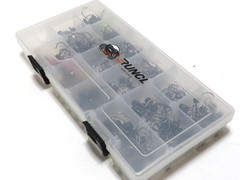 LARGE LOT OF MISC HOOK’S AND WIEGHT’S with RUNCL”BORN TO WIN” TACKLE BOX**