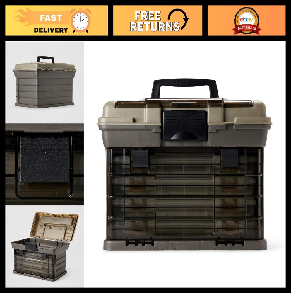 StowAway Tackle Box System – Holds 4 Utility Boxes, Quick-Access Top, Durable De