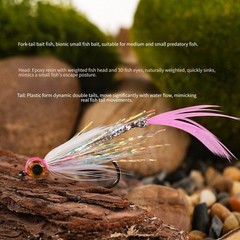 4pcs For Fork Tail Lures 29×10.6mm Plastic Fishing Bait with High Carbon Hook