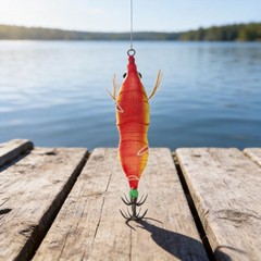 Eging Fishing Squid Jig Lures 8cm with Luminous LED and Reinforced Hooks