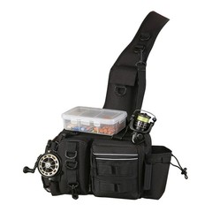 Black Fishing Tackle Backpack, Fishing Crossbody Bag, Fishing Tackle Organizer