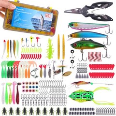 234PCS Fishing Lures Kit, Fishing Gear Tackle Box Kit with Pliers, Bionic Bai…
