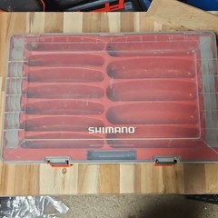 Shimano Plastic Tackle Box Red Gray Clear 10 Dividers Fishing Organizer