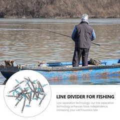 20Pcs Reusable Silicone Fishing Accessories Anti-Tangle Line Spacer Silver