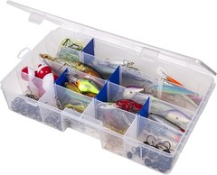 Outdoors Fishing Tackle Box W/ Anti-Rust Dividers 36 Compartments Clear