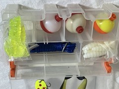 Ready2Fish Stowaway Tackle Box 6″ Lures Bobber Hooks Kit Packable Beginner