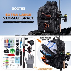 Fishing Backpack with Tackle Boxes and Rod Holders, Fishing Bag with Fishing …