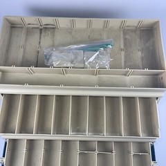 VTG Plano 4100 Classic Fishing Tackle Box 3 Tray Green/Tan Bait Storage Dividers