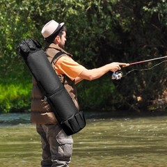 Durable Fishing Rod Bag – Adjustable Carrying Case for 5 Poles & Essentials