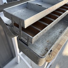 VTG Walton GripLoc Tackle / Tool Box 21x7x7 Cork Lined Tray Vintage Fishing