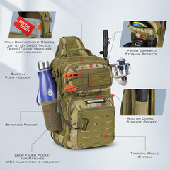 Blowbak Tactical Sling Tackle Bag-Lightweight Fishing Backpack
