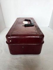 Vintage Liberty Tackle Box ~ All Metal ~ 1 Tray ~ 5 Compartment ~ 14″X7″X5″