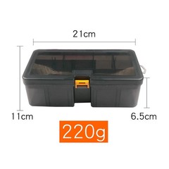 1Pcs Durable Fishing Lure Box Double Layer Grey PP Plastic Tackling Container