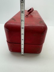 Vintage My Buddy Falls City Red Metal Tackle Box Cantilever 3 Tray Tool Box 15″
