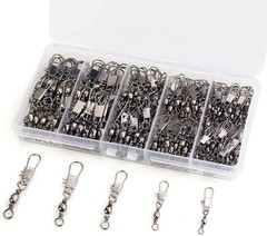 Versatile 200PCS Fishing Barrel Swivels with Quick Connect Snaps – Durable Gear
