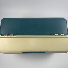 VTG Plano 4100 Classic Fishing Tackle Box 3 Tray Green/Tan Bait Storage Dividers