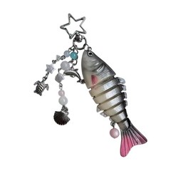 Fish Shape Key Holder Multi Section Articulated Structure Gift For Anglers