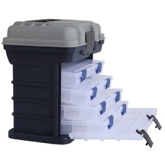 Portable 4 Layers Fishing Tackle Box Kit Accessory Storage Organizer Case