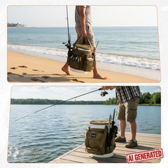 Fishing Bucket Organizer for 5 Gallon Bucket, Waterproof Tackle Bag with 15+ Poc