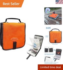 Orange Waterproof Fishing Tackle Binder – 10 Compartment Storage Solution