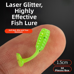 T-Tail Wobblers 50PCS 1.5cm Soft TPE Baits with Fish Attractant for Fishing