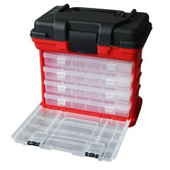 4 Tray Fishing Tackle Box Tool Box Storage Compartments Portable Adjustable