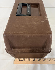 VINTAGE FLAMBEAU FISHING TACKLE/TOOL BOX BROWN W/ BLACK INSERT