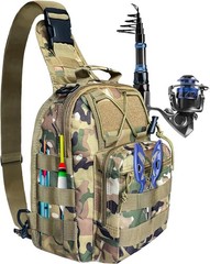 Fishing Backpack Fishing Tackle Storage Bag with Rod Holder Backpack for Outdoor