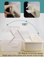 Tackle Box Large 3 Layers Plastic Portable Storage Box Fishing White Tackle B…