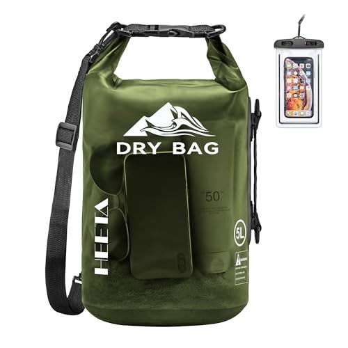 Dry Bag Waterproof for Women Men, 5L//20L/30L/40L Roll Top 10L Pitch Green