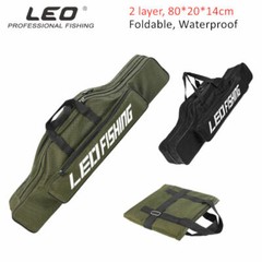 2Layer Fishing Rod Bag Case Fordable Waterproof Pole Tool Storage Tackle Carrier