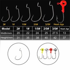 Zide 228/268 Fishing Accessories Kit Set With Tackle Box Jig Hooks Bullet Sinker