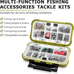 Fishing Tackle Box Kit 403pc Hooks Sinkers Swivels Bass Trout Panfish