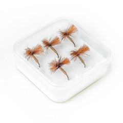 Hand Tied Mayfly Spinner Fly Lure 5PCS Brown 12# 1.4cm x 0.6cm for Trout